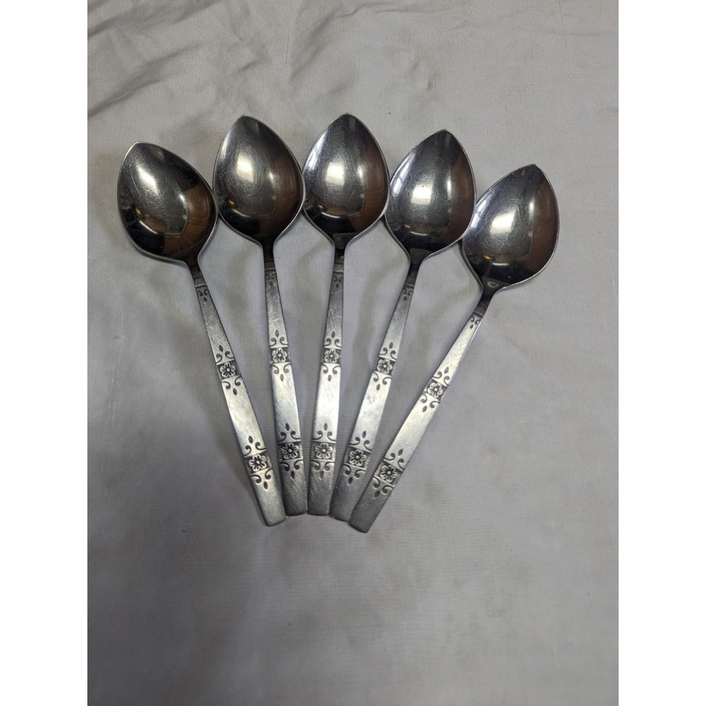 Oneida Profile Stainless Flatware Orlando Oval Soup Place Spoons Set Of 5 SEE